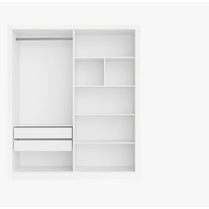 Guarda Roupa Bali 2 Portas De Correr com Espelho - Cor Branco - MDF - L. 1.45m - Bianchi