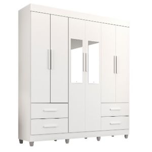 Guarda Roupa New Verona 6Pts.C/Esp C/Pés Branco Ref.14219 L.1.77 A.2.05 - Salleto