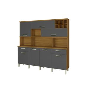 Kit Master Cozinha 7 Portas 2 Gavetas - 218cm x 201cm -Freijo Grafite - Nesher
