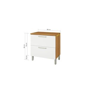 Balcão 1 Porta 1 Gaveta Cozinha Burguesa Cor Freijó/Branco - Nesher