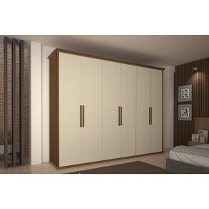 Guarda Roupa Dijon Amendoa 6 Portas de Abrir - 2.08 x 2.10m - Bom Pastor