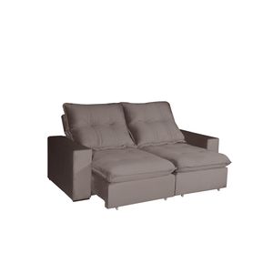 Sofá 2.00m Lucca Luxo Mola Ensacada - Tecido Capuccino Marrom - Bom Pastor