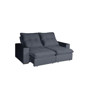 Sofa 2.00m Lucca Luxo Mola Ensacada - Tecido Cinza Grafite - Bom Pastor