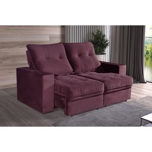 Sofá 1.80m Stone Super Molas - Tecido Bordo - Bom Pastor