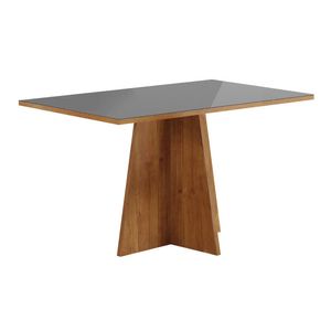Mesa Sevilha L.1.20 A.0.78 Mel / Tampo vidro Grafite  = Viero