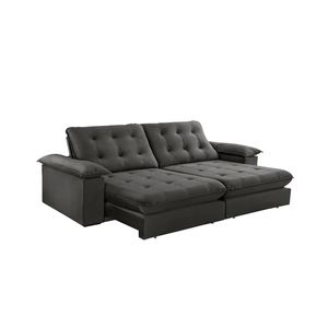 Sofá 2.30 Grecia Tec.330 Grafite Mola Ensacada Pillow 25cm  A.1.70 - Teixeira