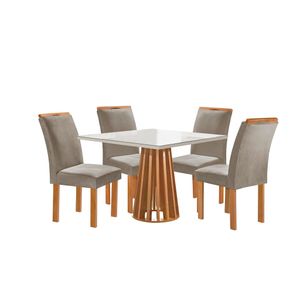 Mesa Berlim 1.00 M  Tampo Quadrado Plus Vdo Off Base Cinamomo  - Cel Moveis