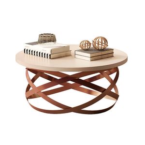 Mesa de Centro Jb 8045 Perola/Bronze L.0.60  - Jb Bechara