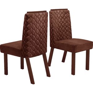 Conjunto 2 cadeiras Premium Arezzo Luxo Veludo Dallas Premium Amendoa Tec.9103 - Bom Pastor
