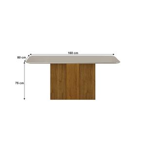 Mesa Doha 1.60 X 0.80 Vidro Off Freijo Decor/Freijo/Freijo - Leifer