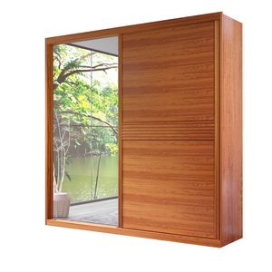 Guarda Roupa Capri Onix 2Pts Naturale C/ Espelho 100% Mdf L.1.38 - Bom Pastor