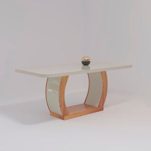Mesa Vigor Naturale 1.80 x 0.90  Vidro Off White - Bom Pastor