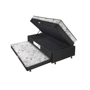 Bi-Box Bau Nanda C/ Auxiliar 1.88 X 0.88 Ti 383 Pol. Black/ Tipo Branco= SMP
