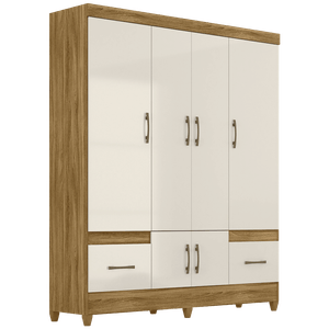 Guarda Roupa MS912- Cor Freijo Off White -  1.65m  x 2.04m  - Moval