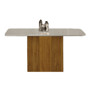 Mesa Doha 1.60 X 0.80 Vidro Off Freijo Decor/Freijo/Freijo - Leifer