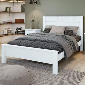 Cama de Casal Athenas Branca - Lopas