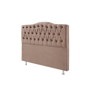 Cabeceira de Casal Bege Veludo - 2M Móveis