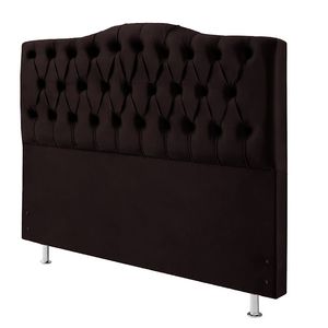 Cabeceira de Casal Tecido Marrom Veludo - 2M Móveis