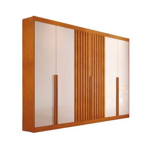 Guarda-Roupa Casal Siena 6 Portas 100% MDF Nature Off White 2,70m - Bianchi