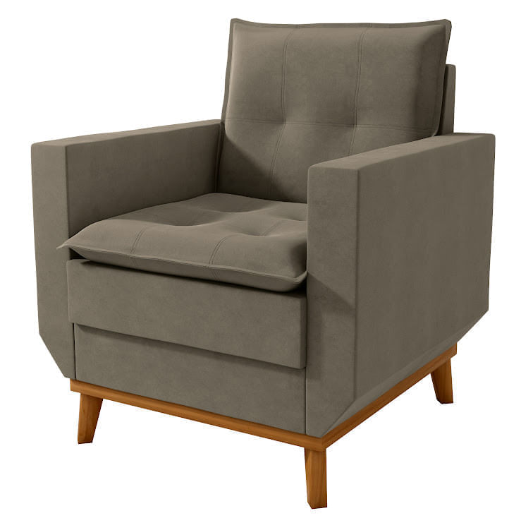 Poltrona Decorativa Zeus Cappuccino D26 Neutra - Lojas Competição
