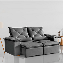 SOFA 2 MOD NITEROI K670 1,96 M FECHADO CINZA KASA COMIGO - Lojas